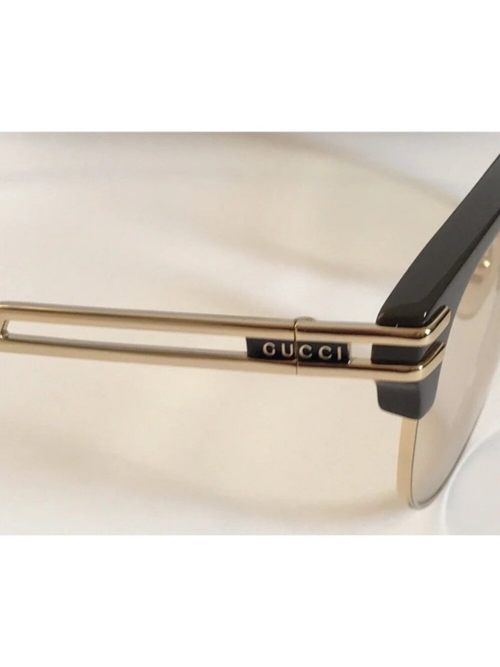 New Authentic Gucci Men's Brown and Gold  GG1107S Square Sunglasses - Picture 6 of 10